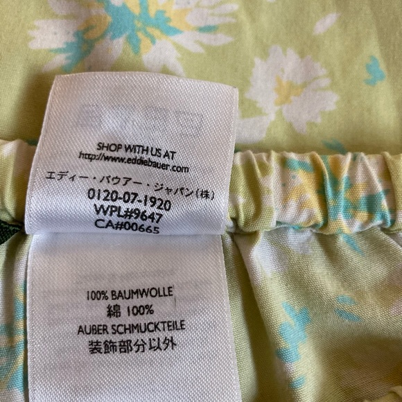 EDDIE BAUER Floral Green Pajama DrawstringLounge Pants Womens Medium - Picture 12 of 16